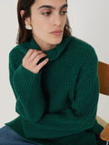 Faroe Fishermans Rib Jumper | Green