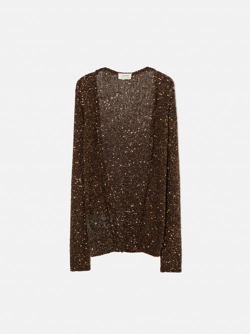 Sequin Cardigan | Brown