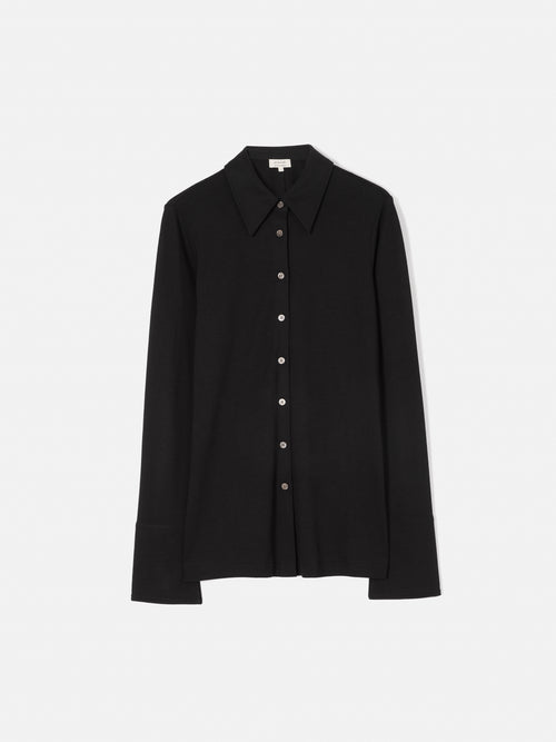Crepe Jersey Shirt | Black