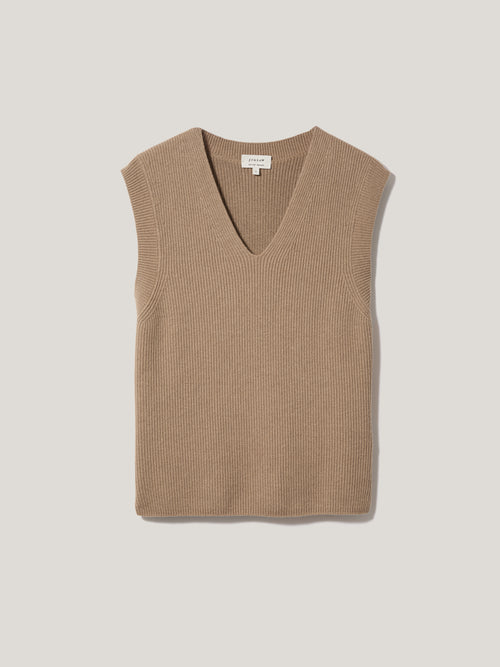 Cotton Blend V Neck Tank | Neutral