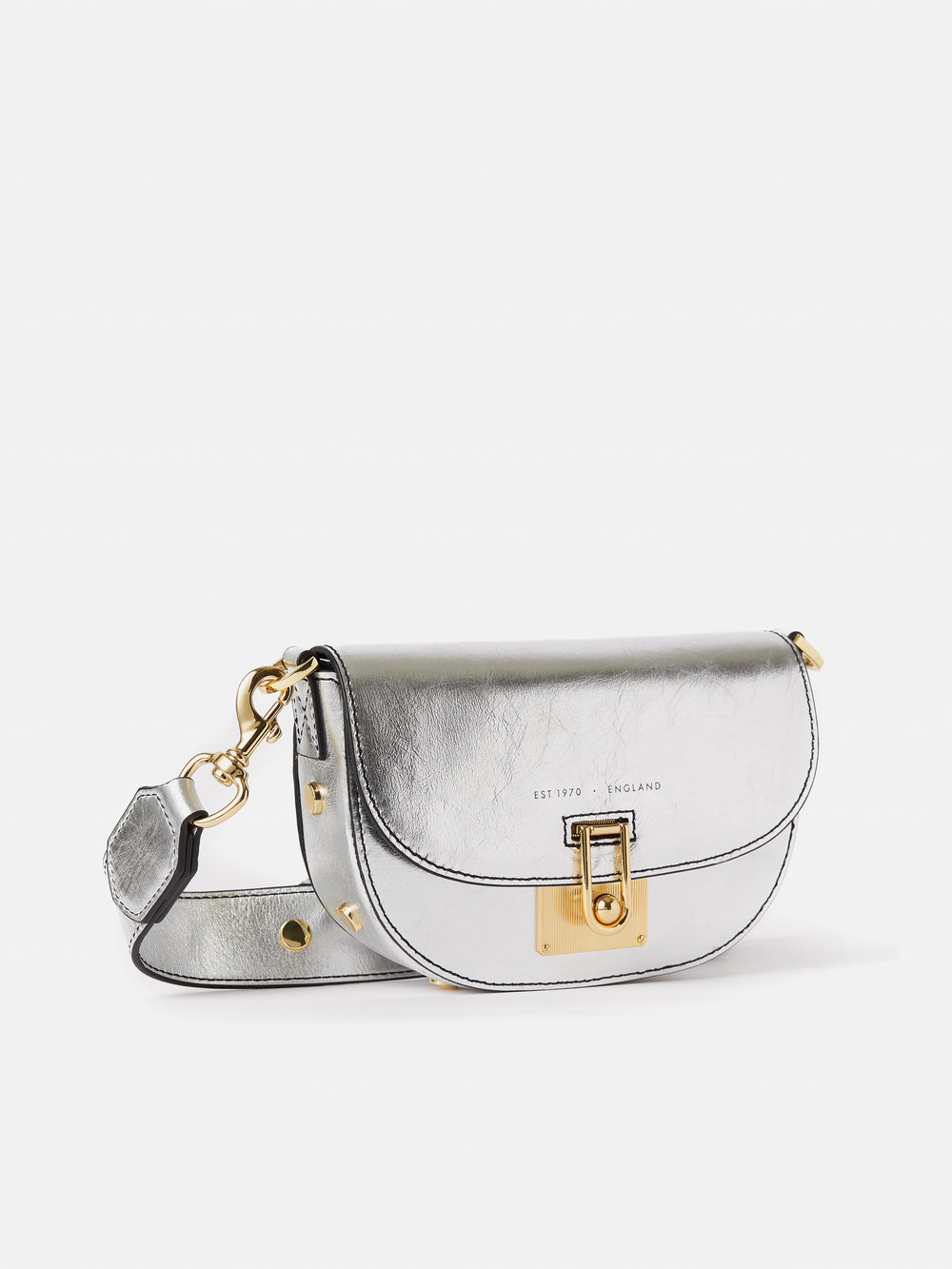 Denbigh Studded Leather Bag | Silver – Jigsaw