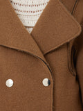 Italian Wool Raw Edge Coat | Camel