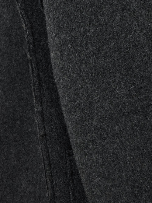 Italian Wool Raw Edge Coat | Charcoal