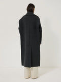 Italian Wool Raw Edge Coat | Charcoal