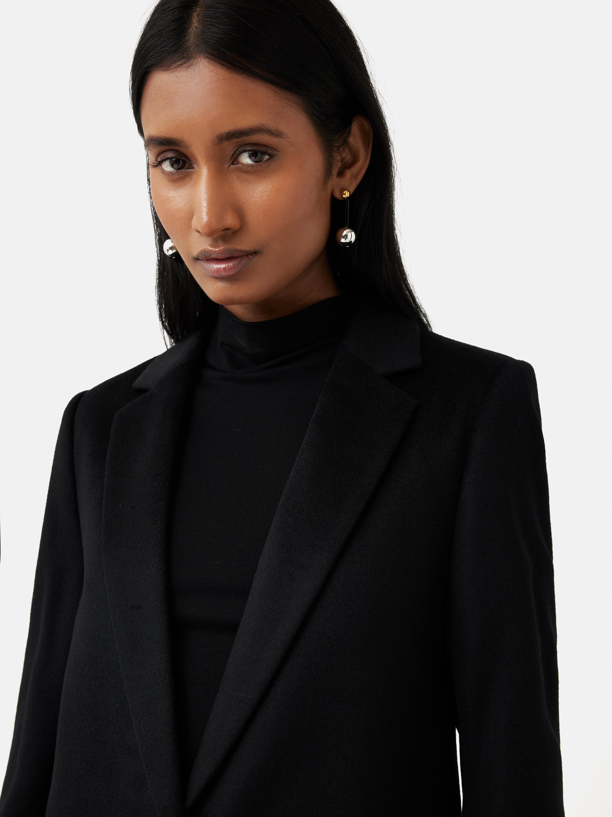 Relaxed Wool City Coat | Black – Jigsaw