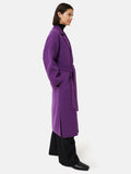 Long Double Faced Wrap Coat | Purple