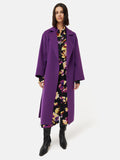 Long Double Faced Wrap Coat | Purple