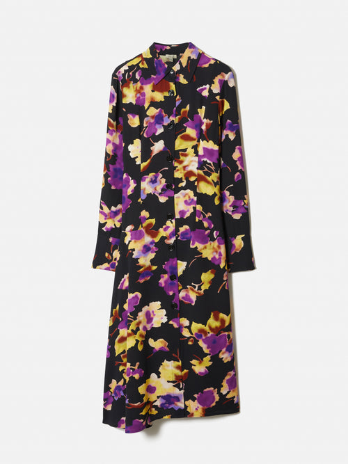 Haze Floral Crepe Dress | Purple