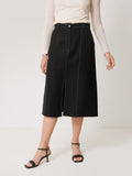 Seamed Detail A Line Skirt | Black