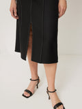 Seamed Detail A Line Skirt | Black