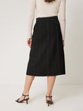 Seamed Detail A Line Skirt | Black