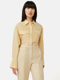 Military Habotai Silk Shirt | Cream