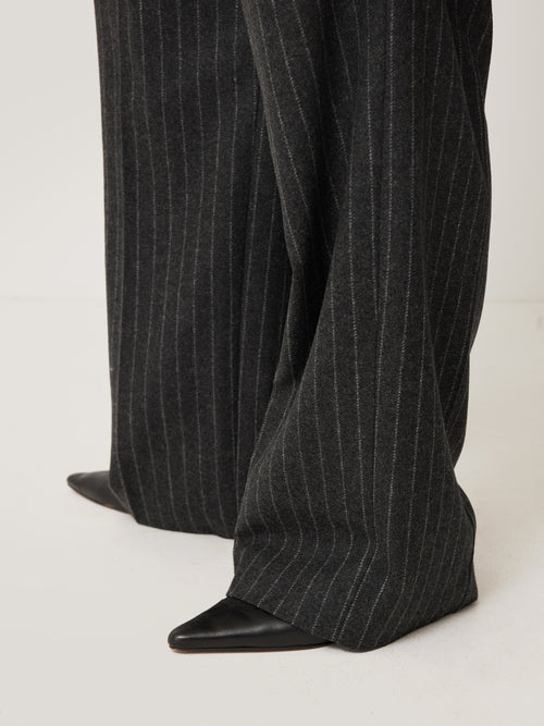 Italian Wool Kemp Pinstripe Trouser | Grey