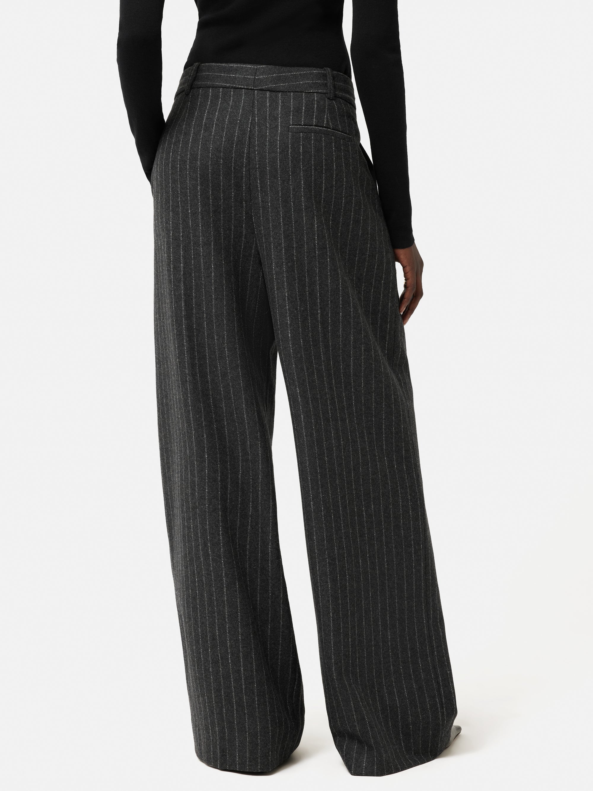 Italian Wool Kemp Pinstripe Trouser | Grey – Jigsaw