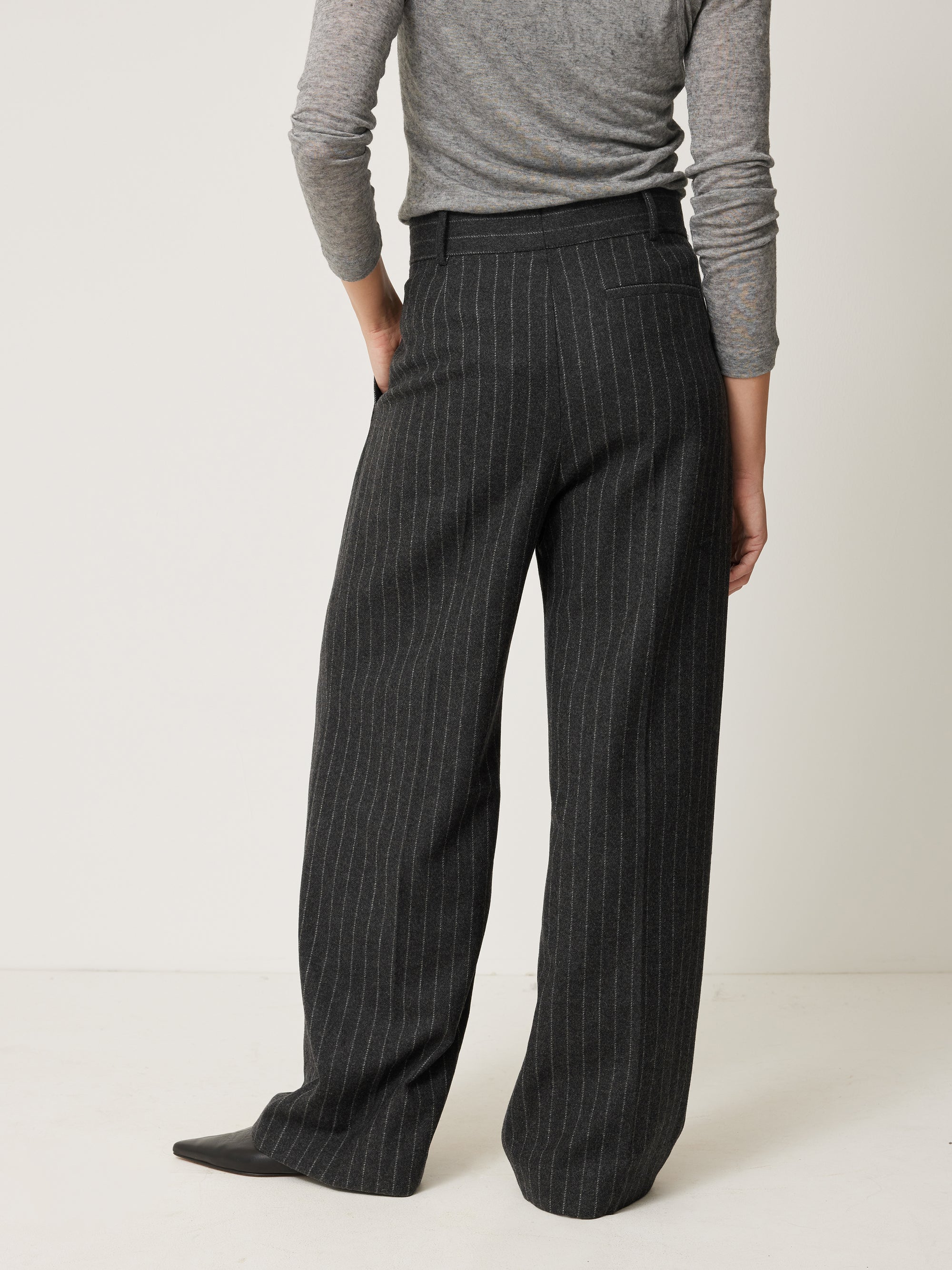 Italian Wool Kemp Pinstripe Trouser | Grey – Jigsaw