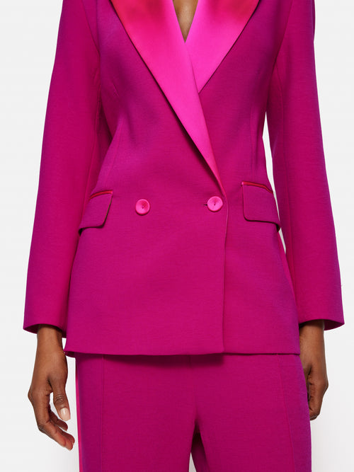 Belted Tuxedo Jacket | Pink