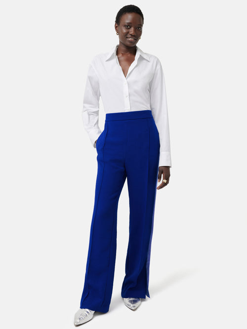 Wide Leg Tuxedo Trouser | Blue