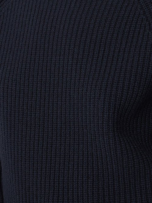 Merino Fishermans Rib Jumper | Navy