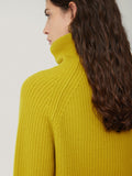 Merino Fishermans Rib Jumper | Mustard