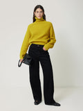 Merino Fishermans Rib Jumper | Mustard