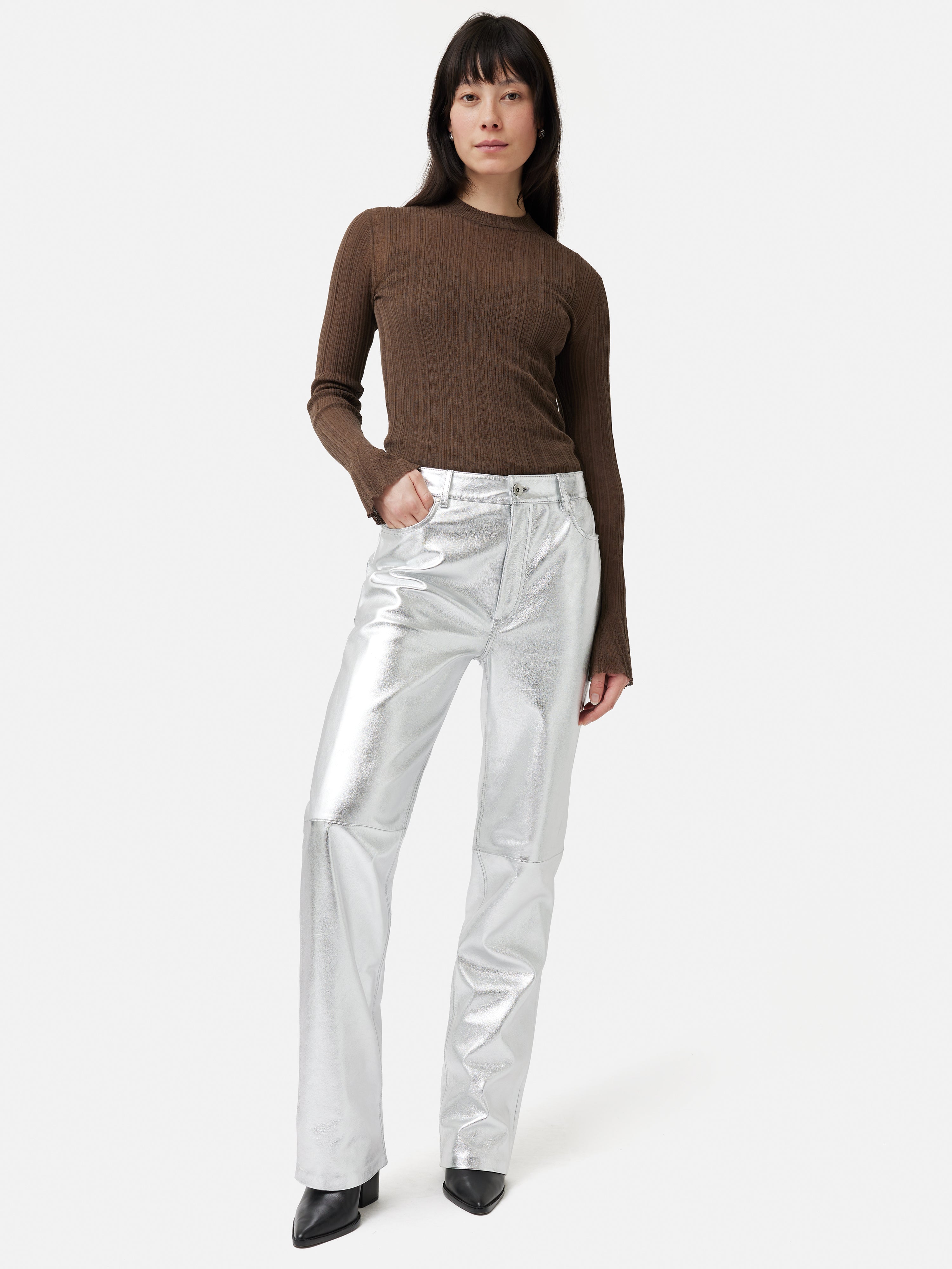 Leather Regent Jean | Silver – Jigsaw