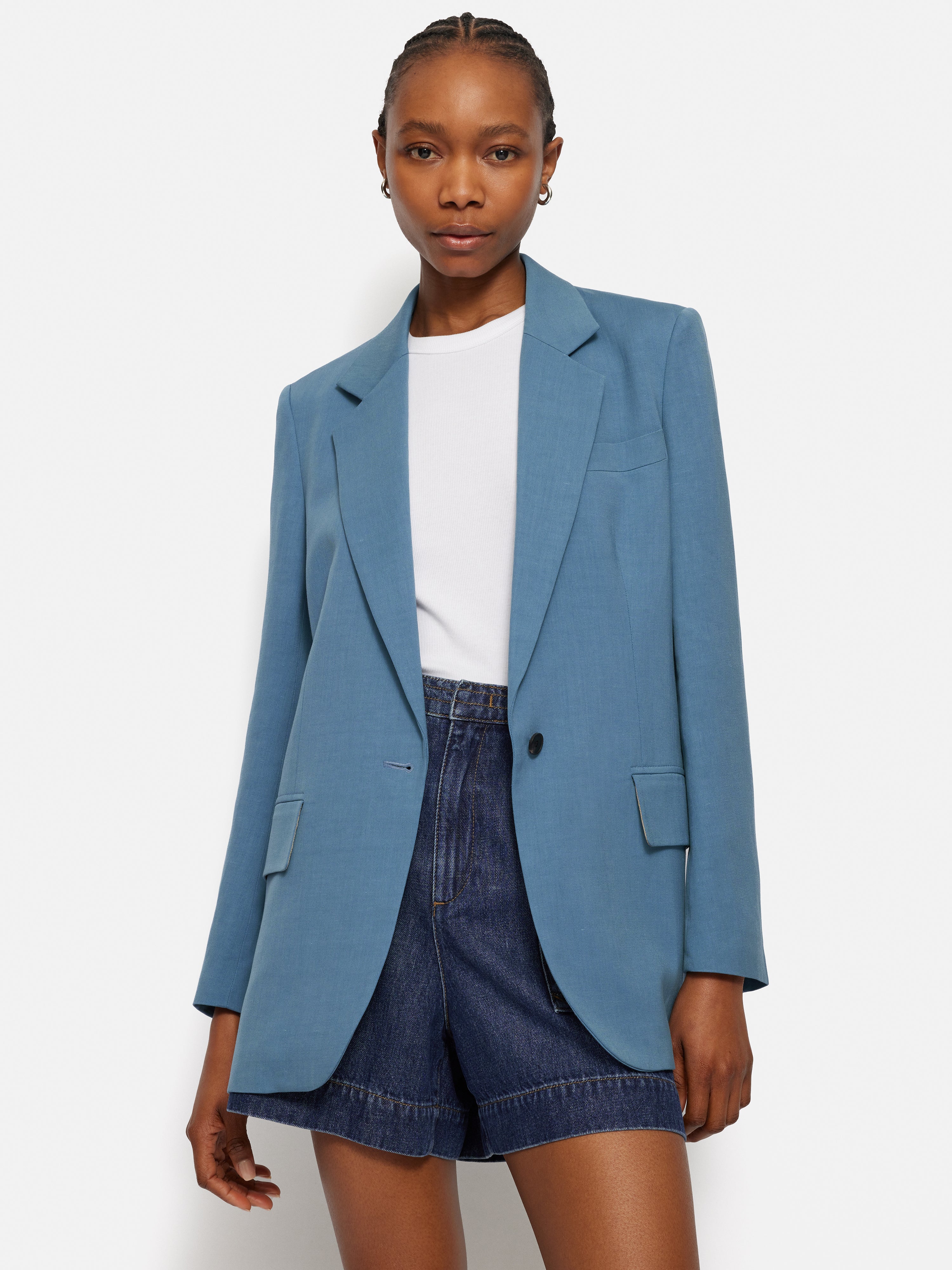 Italian Linen Gibson Blazer | Blue – Jigsaw