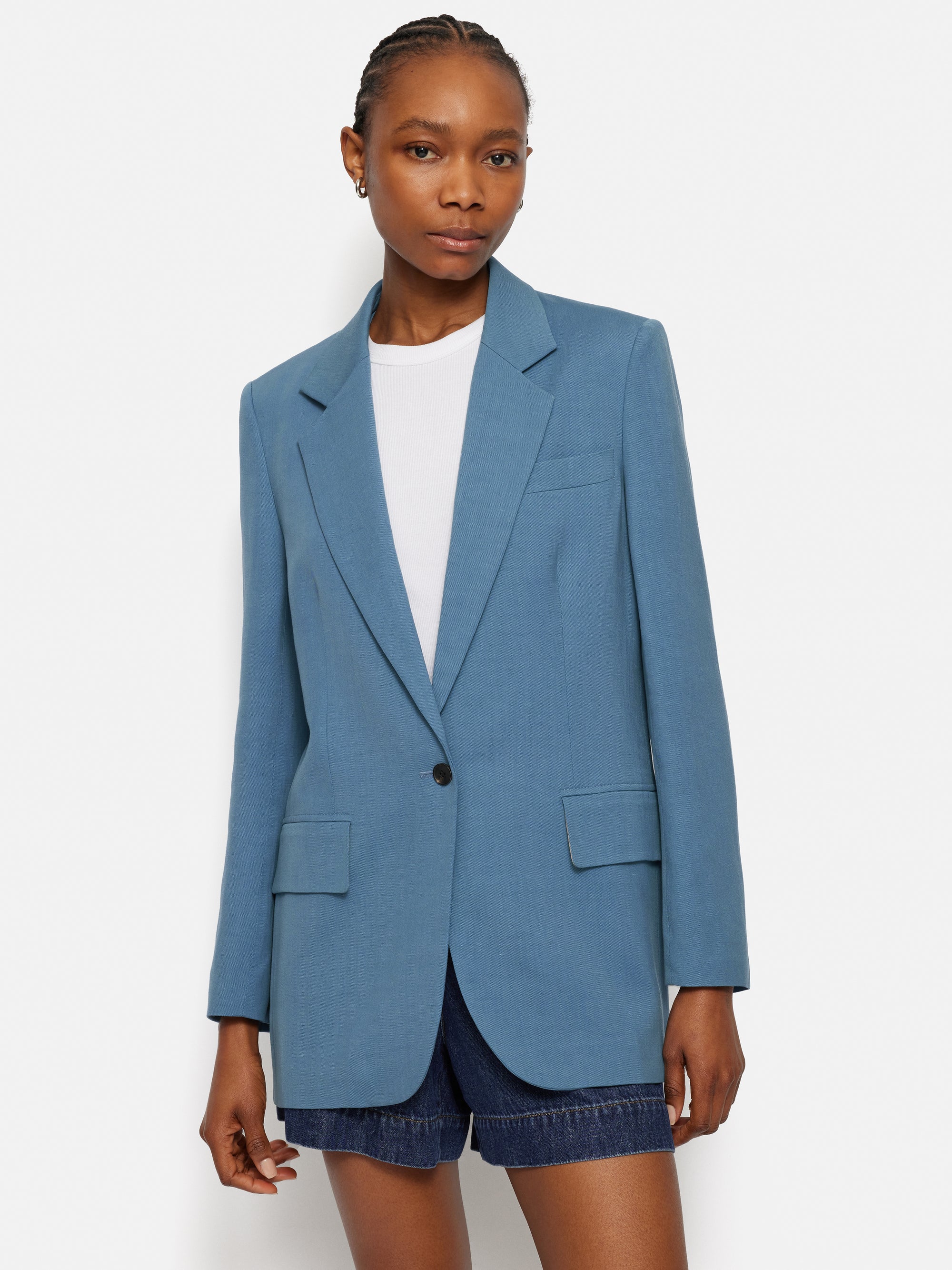 Italian Linen Gibson Blazer | Blue – Jigsaw