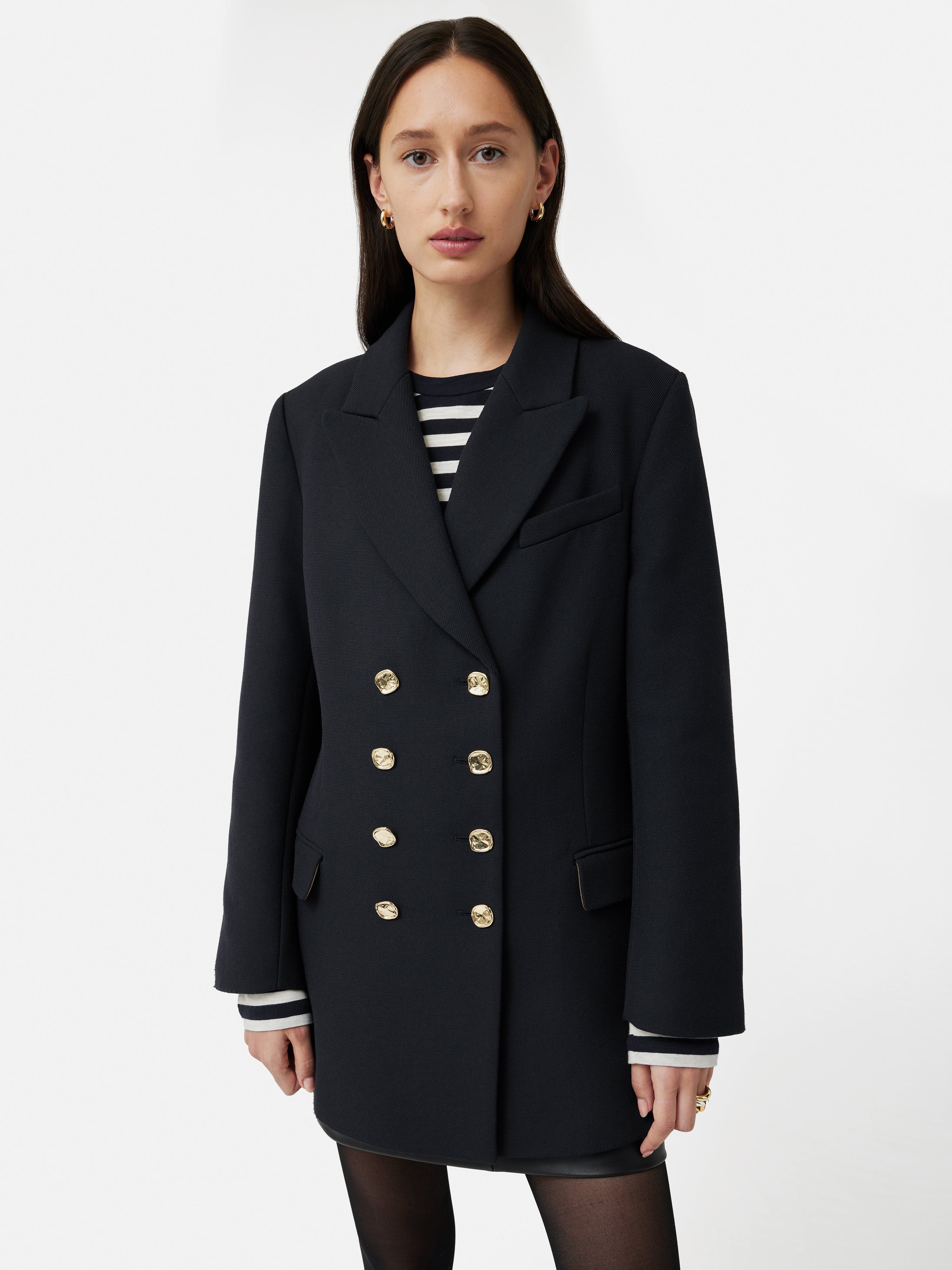 Military Gold Button Jacket | Navy – Jigsaw