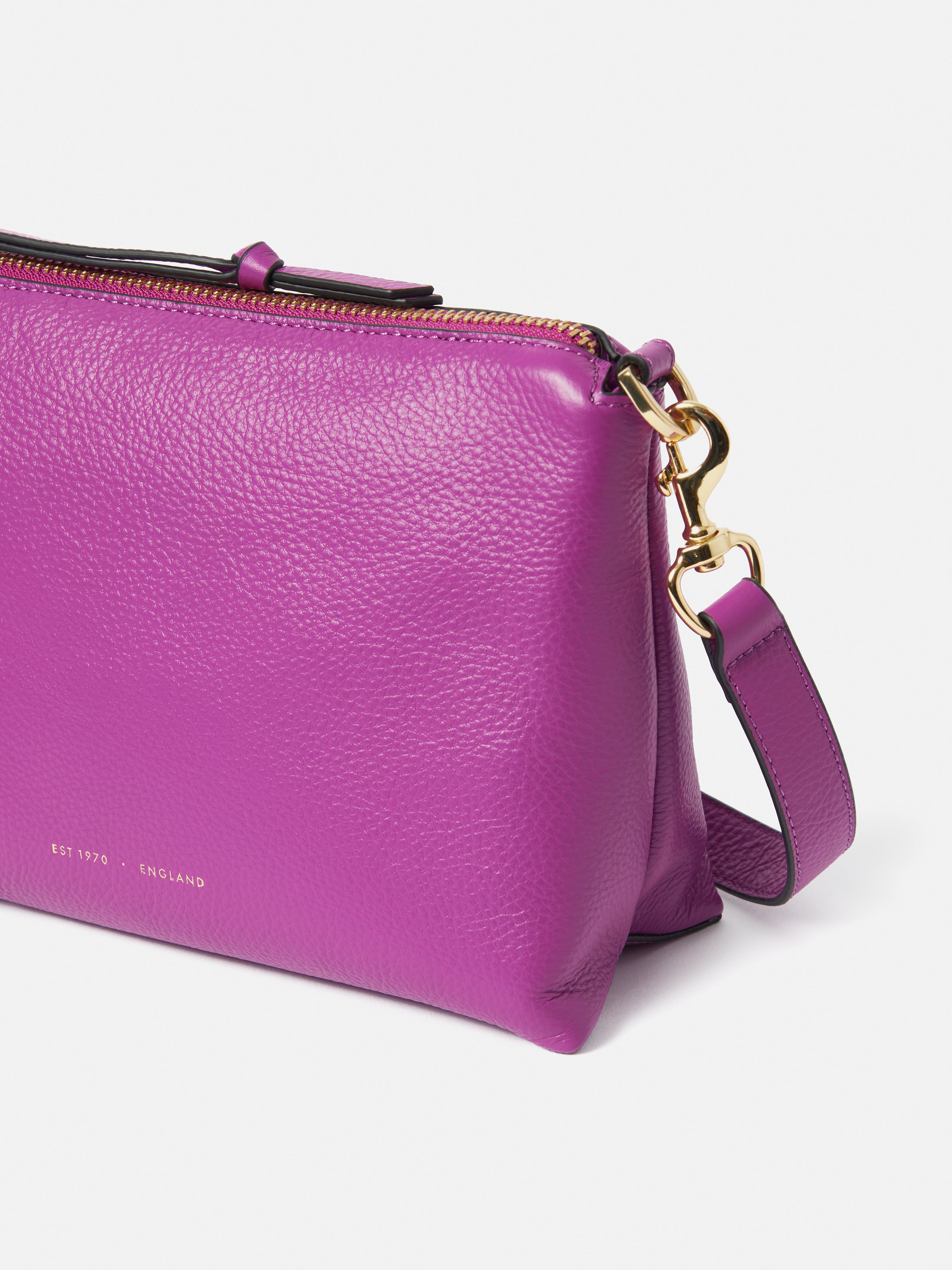 Ava Pebble Leather Crossbody | Purple Orchid – Jigsaw