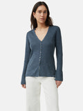 Linen Cotton Cardigan | Mineral Blue