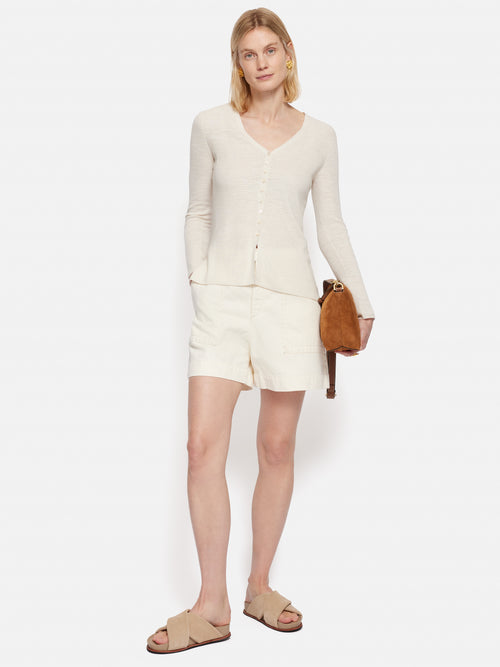 Linen Cotton Cardigan | Ivory