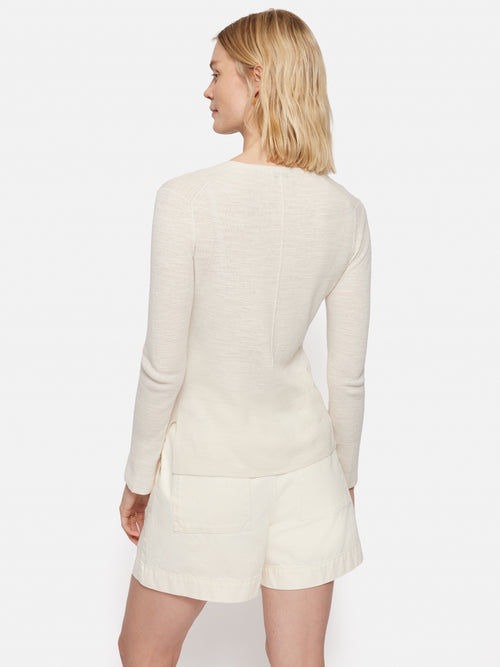 Linen Cotton Cardigan | Ivory