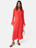 Japanese Crepe Shirt Dress | Coral