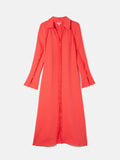 Japanese Crepe Shirt Dress | Coral