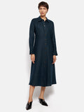 Linen Shirt Dress | Navy