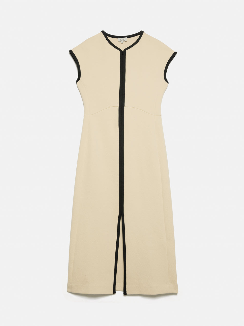 Heavy Crepe Zip Column Dress | Cream – Jigsaw