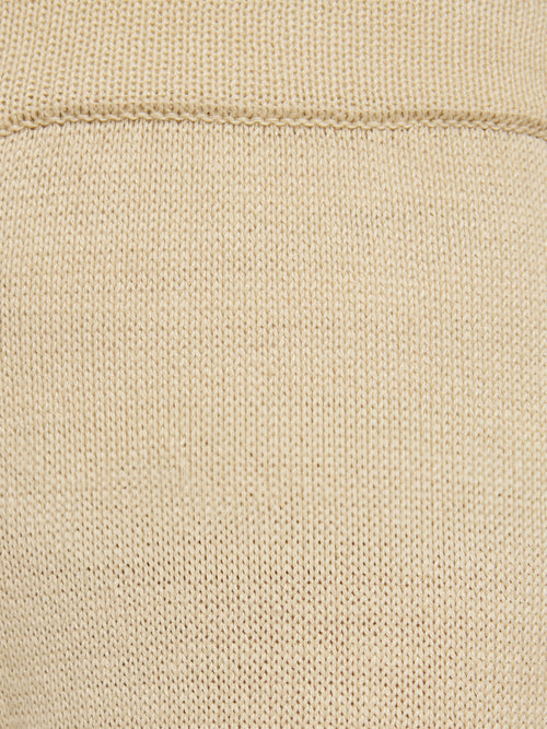 Linen Cotton Knitted Trouser | Cream