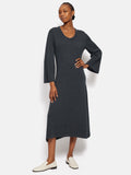 Linen Cotton Knitted Dress | Navy