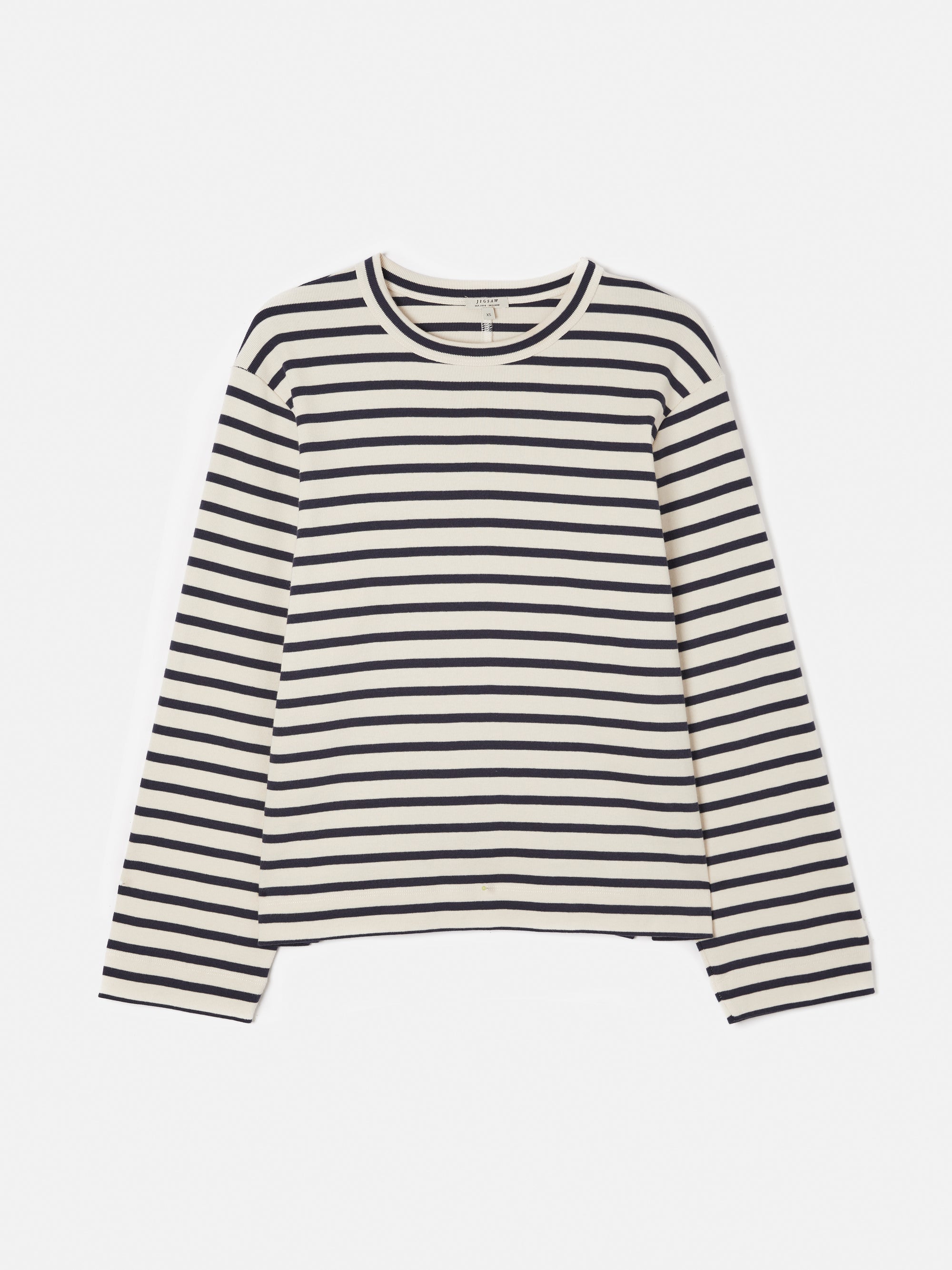 Cotton Stripe Sweatshirt | Navy – Jigsaw