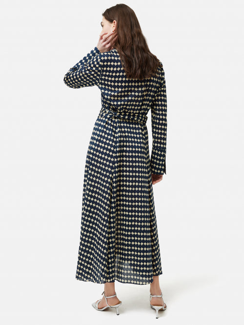 Japanese Geo Shirt Dress | Indigo