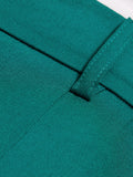 Satin Pleat Trouser | Green