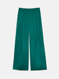 Satin Pleat Trouser | Green