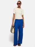 Linen Wide Leg Trouser | Blue