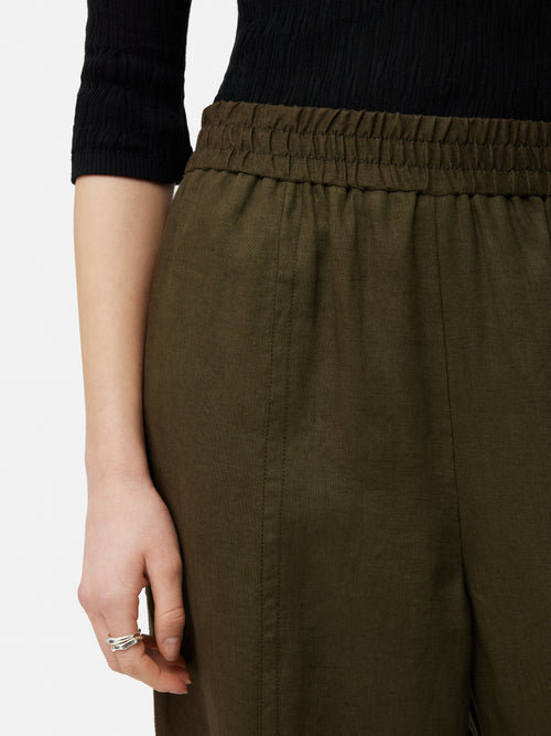 Linen Wide Leg Trouser | Green – Jigsaw