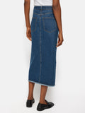 Denim Maxi Split Front Skirt | Vintage Mid Blue