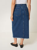 Denim Maxi Split Front Skirt | Vintage Mid Blue