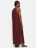 Halter Neck Cheesecloth Dress | Burgundy