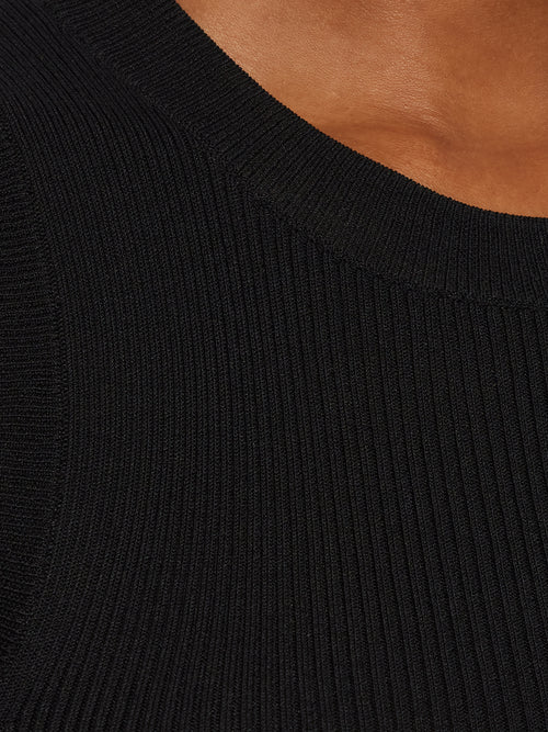 Rib Knitted Tank | Black