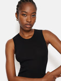 Rib Knitted Tank | Black