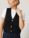 Pure Cotton Knitted Waistcoat | Black